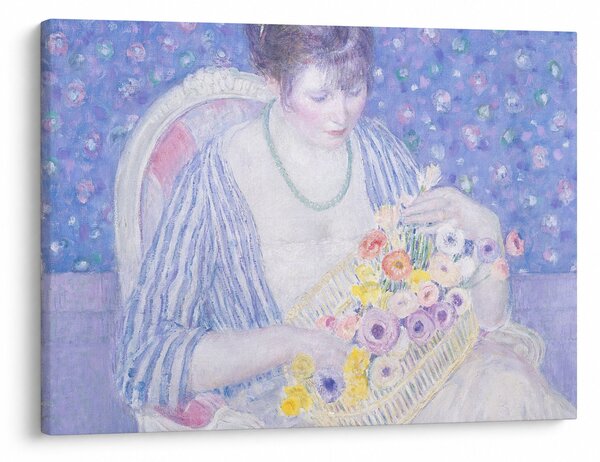 Obraz - Frederick Carl Frieseke, The Basket of Flowers, reprodukcia (70x50 cm)