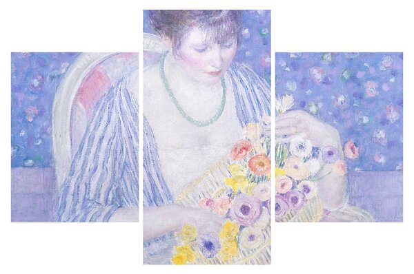 Obraz - Frederick Carl Frieseke, The Basket of Flowers, reprodukcia (90x60 cm)
