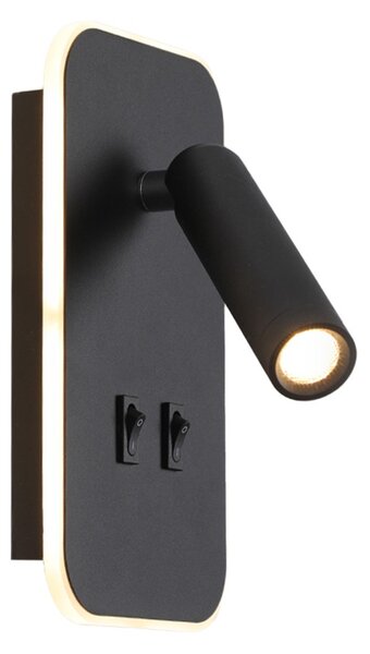 Italux WL-83957-1-BK LED bodové nástenné svietidlo Doria | 8W LED | 559lm | 3000K