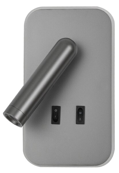Italux WL-83957-1-GR LED bodové nástenné svietidlo Doria | 8W LED | 559lm | 3000K