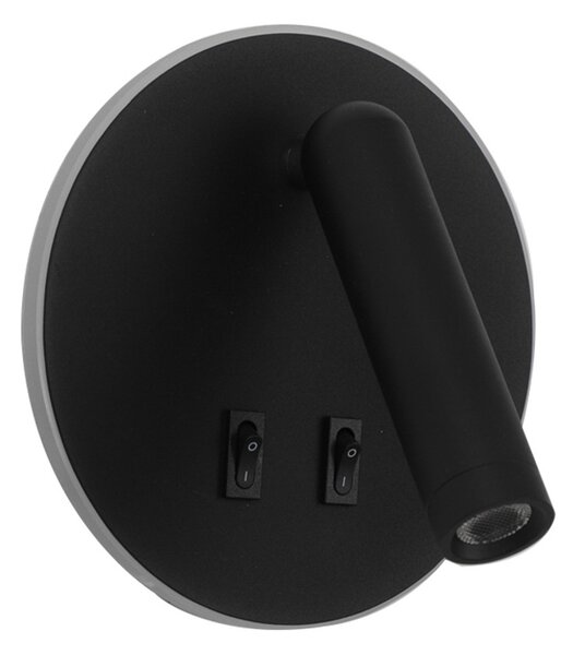 Italux WL-53742-1-BK LED bodové nástenné svietidlo Furla | 8W LED | 516lm | 3000K
