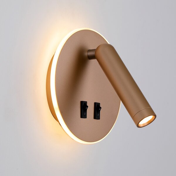 Italux WL-53742-1-GD LED bodové nástenné svietidlo Furla | 8W LED | 516lm | 3000K