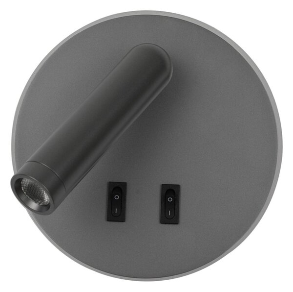 Italux WL-53742-1-GR LED bodové nástenné svietidlo Furla | 8W LED | 516lm | 3000K