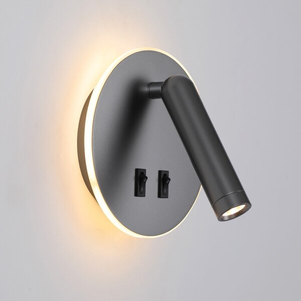 Italux WL-53742-1-GR LED bodové nástenné svietidlo Furla | 8W LED | 516lm | 3000K