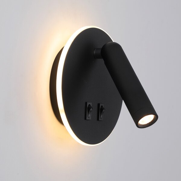 Italux WL-53742-1-BK LED bodové nástenné svietidlo Furla | 8W LED | 516lm | 3000K