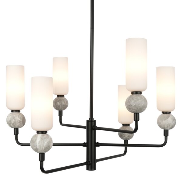 Italux PND-95331-6-BK závesné stropné svietidlo Santos G9