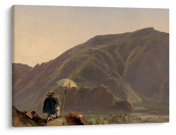 Obraz - Jules Coignet, View of Bozen with a Painter, reprodukcia (70x50 cm)