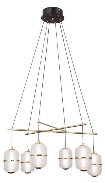 Italux PND-34375-6-BK LED závesné stropné svietidlo Alani | 32W LED | 2496lm | 3000K