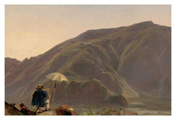 Obraz - Jules Coignet, View of Bozen with a Painter, reprodukcia (90x60 cm)