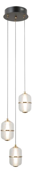 Italux PND-34375-3-BK LED závesné stropné svietidlo Alani | 15W LED | 1170lm | 3000K