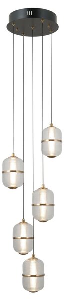Italux PND-34375-5-BK LED závesné stropné svietidlo Alani | 28W LED | 2184lm | 3000K