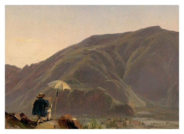 Obraz - Jules Coignet, View of Bozen with a Painter, reprodukcia (70x50 cm)