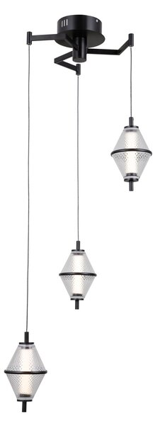 Italux PND-34395-3-BK LED závesné stropné svietidlo Fuente | 15W LED | 1108lm | 3000K