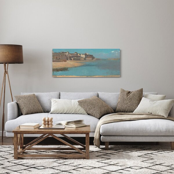 Obraz - Odilon Redon, Village by the Sea in Brittany, reprodukcia (120x50 cm)