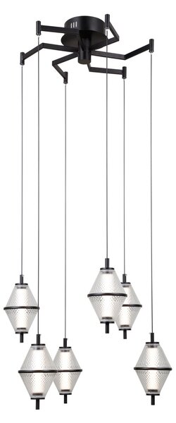 Italux PND-34395-6-BK LED závesné stropné svietidlo Fuente | 30W LED | 1795lm | 3000K