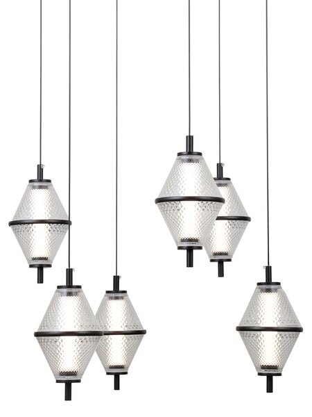 Italux PND-34395-6-BK LED závesné stropné svietidlo Fuente | 30W LED | 1795lm | 3000K