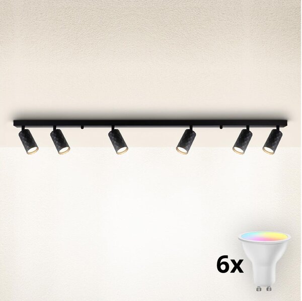 Brilagi - LED RGBW stmievateľné bodové svietidlo SELE DIAMANT 6xGU10/6,5W/230V Wi-Fi čierne