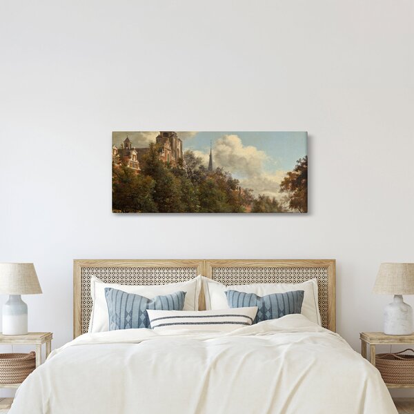 Obraz - Jan van der Heyden, View Down a Dutch Canal, reprodukcia (120x50 cm)