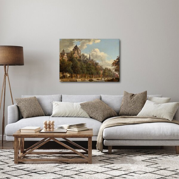 Obraz - Jan van der Heyden, View Down a Dutch Canal, reprodukcia (70x50 cm)