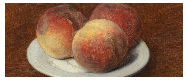 Obraz - Henri Fantin-Latour, Three Peaches on a Plate, reprodukcia (120x50 cm)
