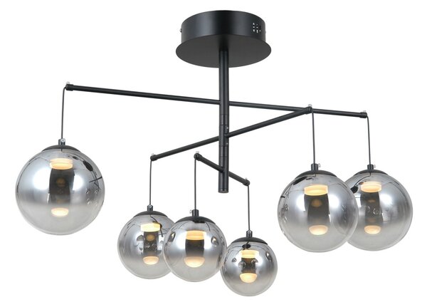 Italux PND-34381-6-BK LED závesné stropné svietidlo Velada | 30W LED | 2010lm | 3000K