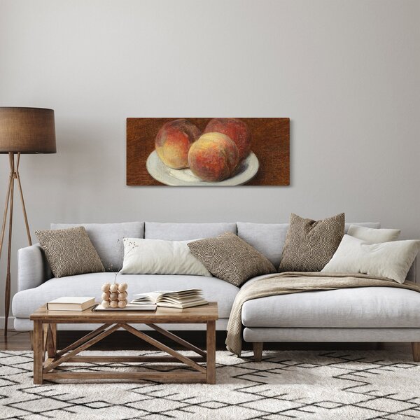 Obraz - Henri Fantin-Latour, Three Peaches on a Plate, reprodukcia (120x50 cm)