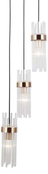 Italux PND-40760-3-BK-HBR závesné stropné svietidlo Taraso E14