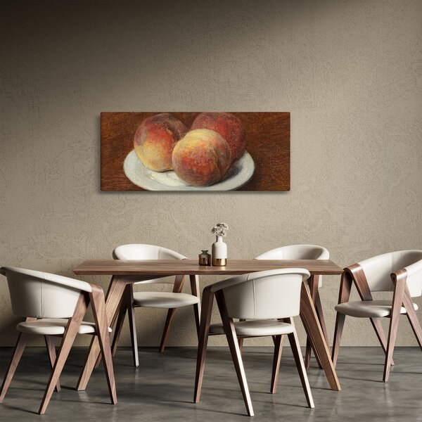 Obraz - Henri Fantin-Latour, Three Peaches on a Plate, reprodukcia (120x50 cm)