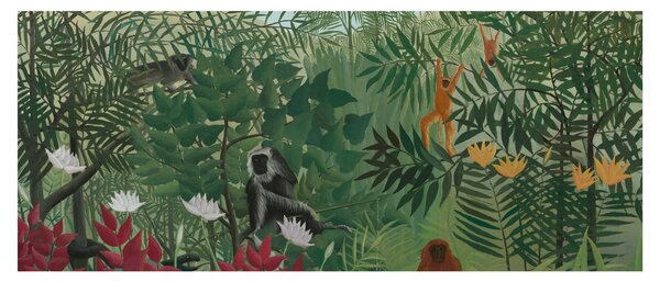 Obraz - Henri Rousseau, Tropical Forest with Monkeys, reprodukcia (120x50 cm)