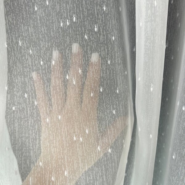 Voálová záclona Rain s olovkom biela metráž Ervi