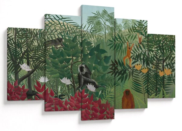 Obraz - Henri Rousseau, Tropical Forest with Monkeys, reprodukcia (150x105 cm)