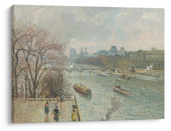 Obraz - Camille Pissarro, The Louvre, Afternoon, Rainy Weather, reprodukcia (70x50 cm)