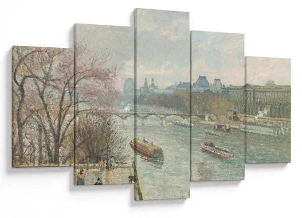 Obraz - Camille Pissarro, The Louvre, Afternoon, Rainy Weather, reprodukcia (150x105 cm)