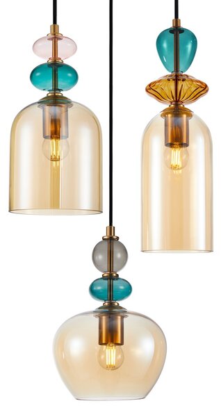 Italux PND-30263-3A-BRO-AMB závesné stropné svietidlo Busco E27