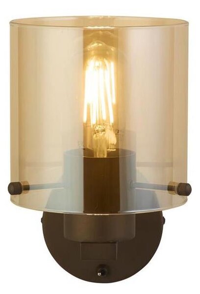 Searchlight 88912-1MO - Nástenné svietidlo SWEDEN 1xE27/60W/230V hnedá/dymová
