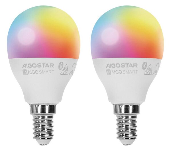 SADA 2x LED RGBW Stmiev. žiarovka MESH Smart E14/6,5W/230V 2700-6500K - Aigostar
