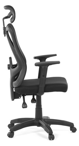Kancelárska ergonomická stolička MANET — sieťovina / látka, čierna