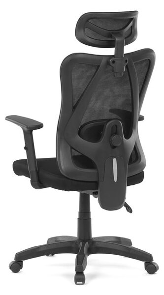 Kancelárska ergonomická stolička MANET — sieťovina / látka, čierna