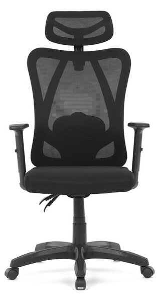 Kancelárska ergonomická stolička MANET — sieťovina / látka, čierna