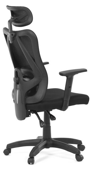 Kancelárska ergonomická stolička MANET — sieťovina / látka, čierna