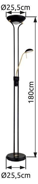 Globo 59020B LED stojacia lampa LEONAS | 20W integrovaný LED zdroj | 1690lm | 3000K