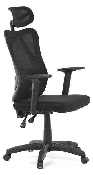 Kancelárska ergonomická stolička MANET — sieťovina / látka, čierna