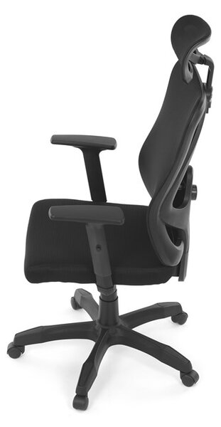 Kancelárska ergonomická stolička MANET — sieťovina / látka, čierna