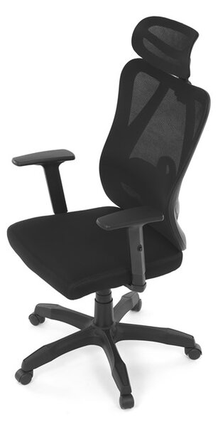 Kancelárska ergonomická stolička MANET — sieťovina / látka, čierna