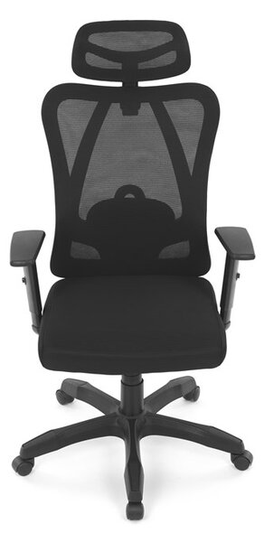 Kancelárska ergonomická stolička MANET — sieťovina / látka, čierna
