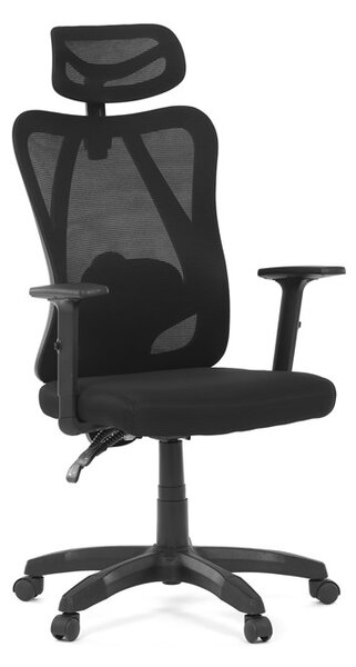 Kancelárska ergonomická stolička MANET — sieťovina / látka, čierna