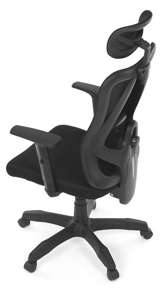 Kancelárska ergonomická stolička MANET — sieťovina / látka, čierna