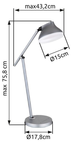 Globo 58437G LED stolná lampička HALVAR | 8W integrovaný LED zdroj | 450lm | 4000K