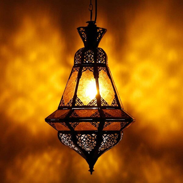Marocká závesná lampa Houta žltá