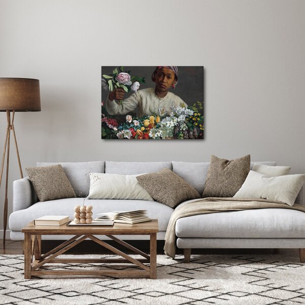Obraz - Frédéric Bazille, Young Woman with Peonies, reprodukcia (70x50 cm)
